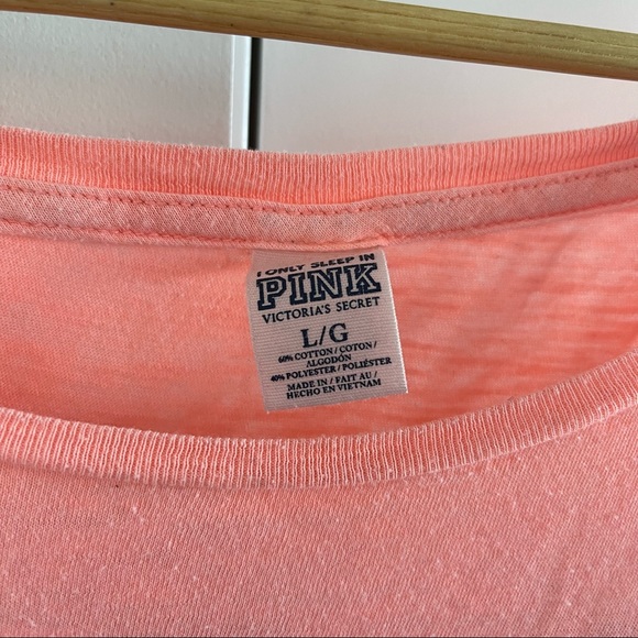 Bright coral VS PINK sleep shirt - “Anytime Anyplace Anywhere” in black - Picture 2 of 4